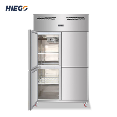 肉4ドアのための1000Lステンレス鋼のフリーザーは冷却の縦の台所冷却装置に送風する