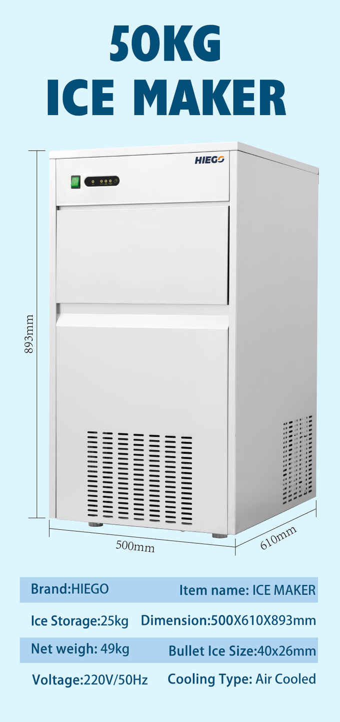 50kgの台所製氷機の商業携帯用餌の製氷機R134a 7