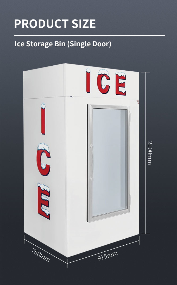 霜取り自動コールドウォール屋外アイスマーチャンダイザーガラスアイスクリームキャビネットステンレススチール 6