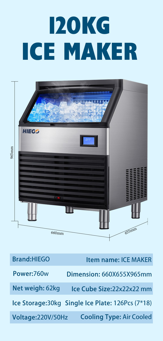 メーカーを使用する 120KG 24H 商業製氷機は立方体の製氷機を使用しました 10