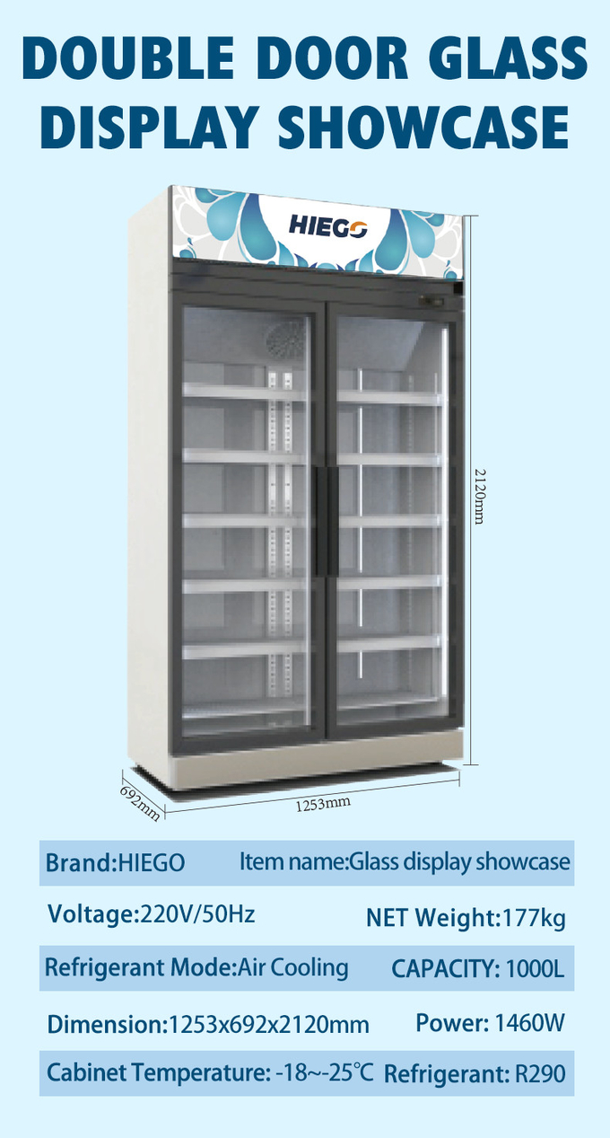 380L飲料冷却装置冷えたビールのスーパーマーケットの表示ガラス ドアのスリラー 8