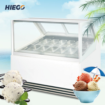 直立したアイス クリームの飾り戸棚、堅い曲げられたカウンタートップのアイス クリームの浸るキャビネット