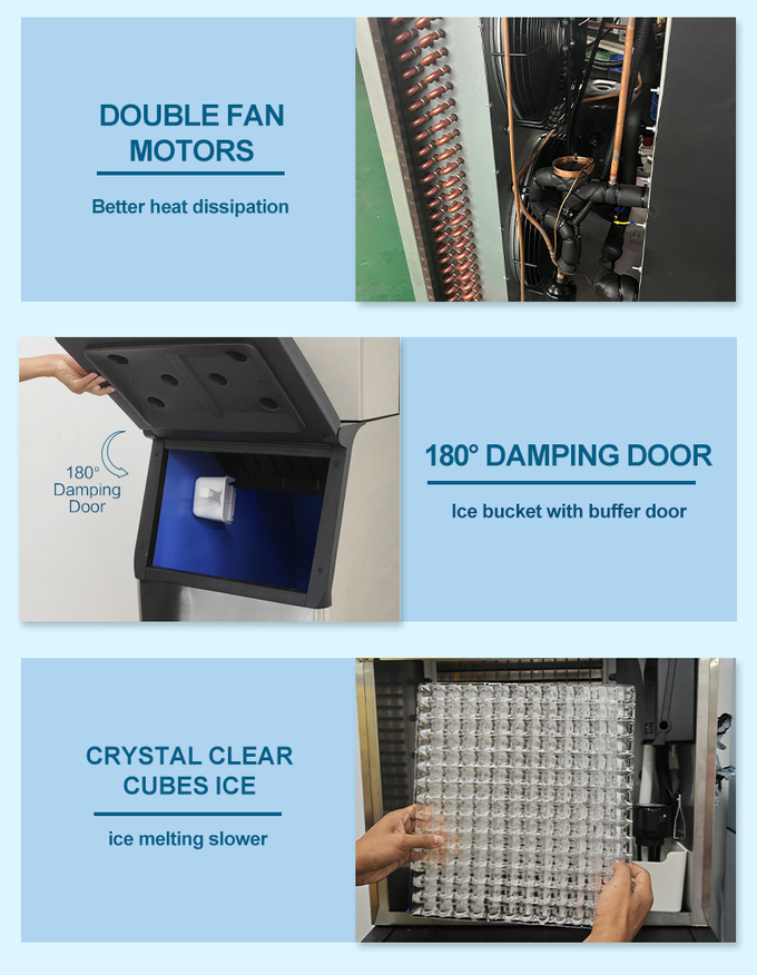 空冷システムおよび販売法の氷が付いている400kg/日のアイス・キューブ メーカー機械 3