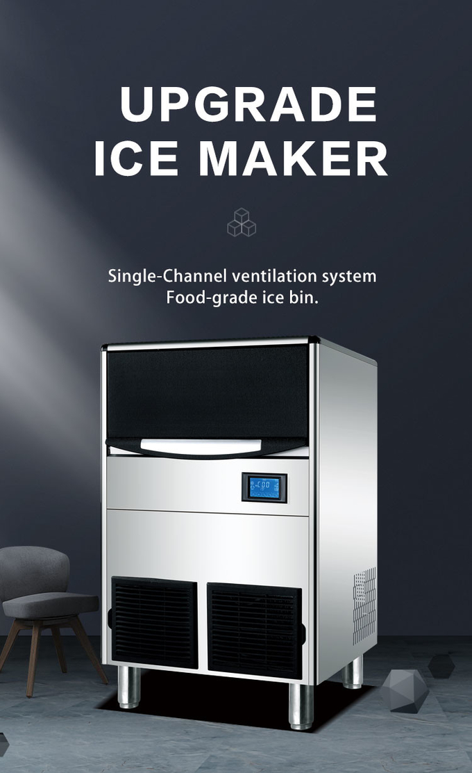 100kg/24hデジタル制御棒カウンターの氷メーカーが付いている空気によって冷却される立方体製氷機械 0