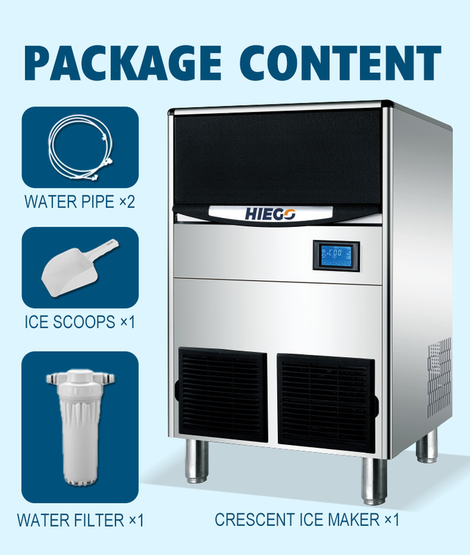 150lb 三日月形の製氷機の氷、大箱 70lb が付いている立方体の商業製氷機 8