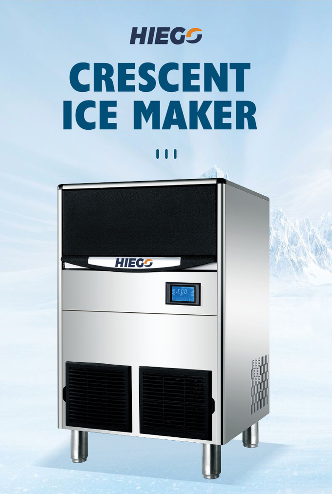 商業のための 100KG/24Hr 三日月形の製氷機 R404 45kg 明確な製氷機 1