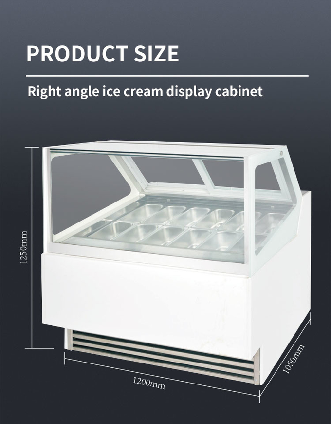 12-20 鍋のアイス クリームの飾り戸棚のカウンタートップのジェラートの浸るフリーザー 2