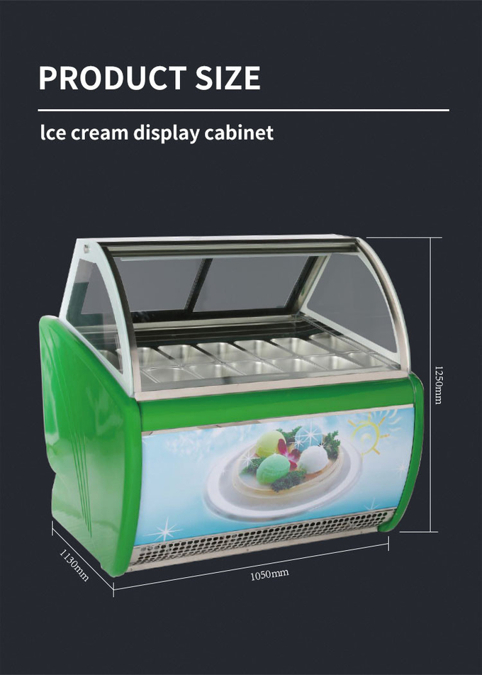 焼かれたペストリーのアイス クリーム コーンの陳列ケースの立場 R404a の商業アイス クリームのキャビネットだけ 9