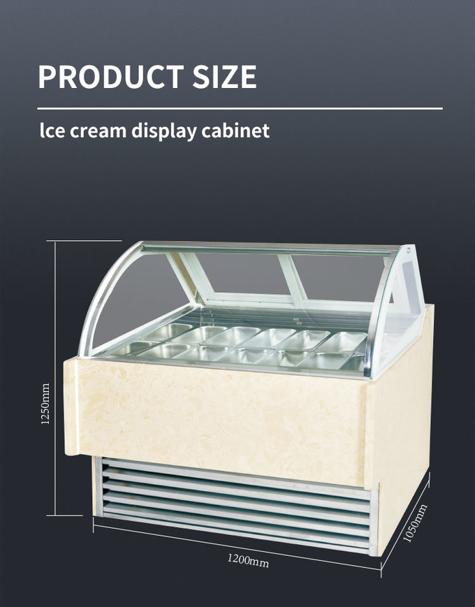 透明なペストリーのアイス クリームの飾り戸棚、ステンレス鋼のジェラートのキャビネット 5