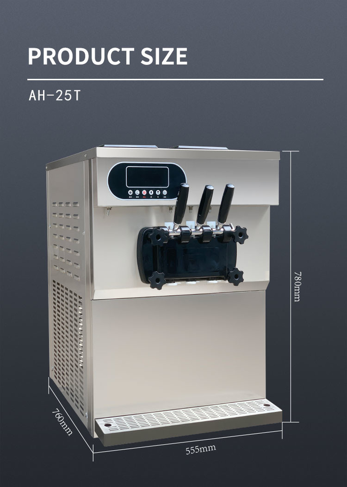 25-28l/H 商業アイス クリーム機械 2+1 混合された味の国内ソフト サーブ機械 9