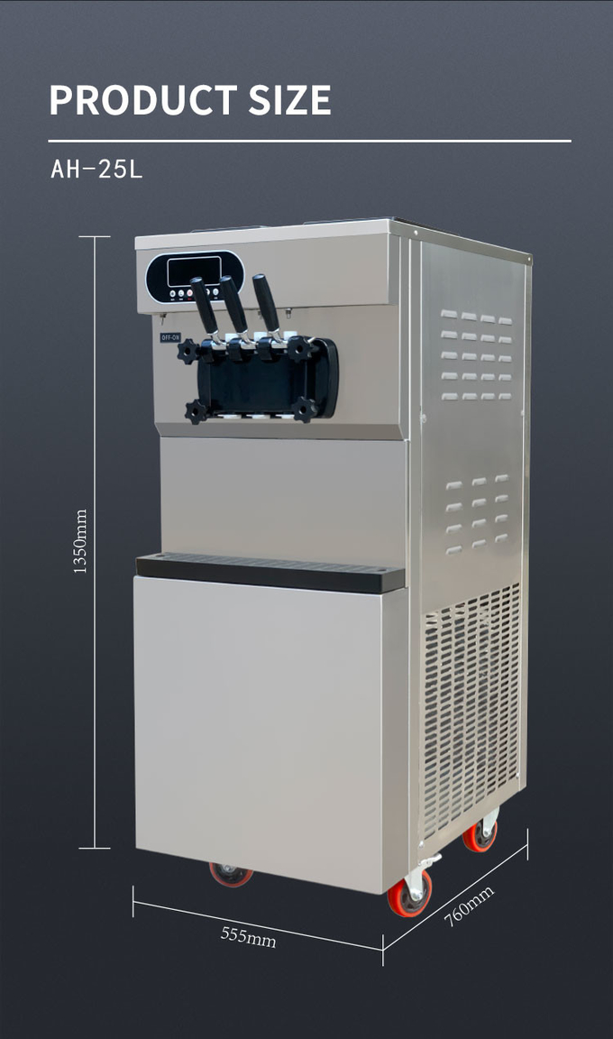 25-28L/H柔らかいサーブのアイス クリーム機械3味メーカー機械 6