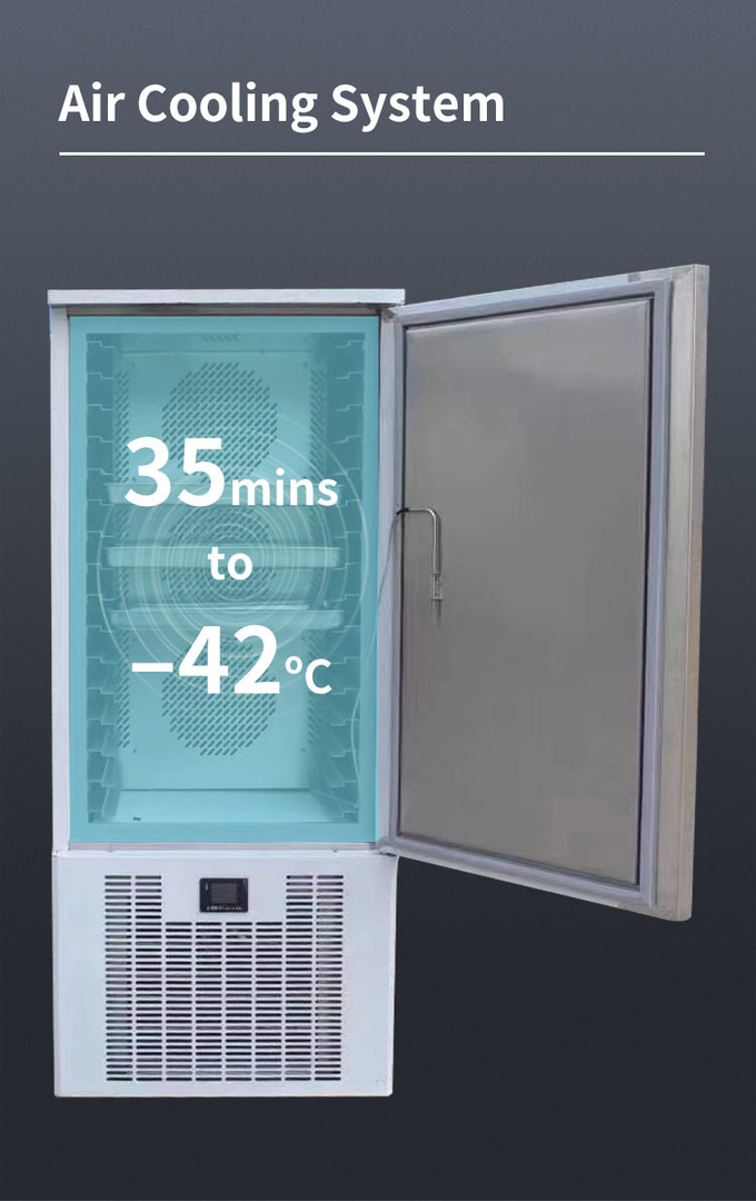 商業用食品送風チラーを急速に凍結するステンレス鋼の送風冷凍庫のスリラー 7