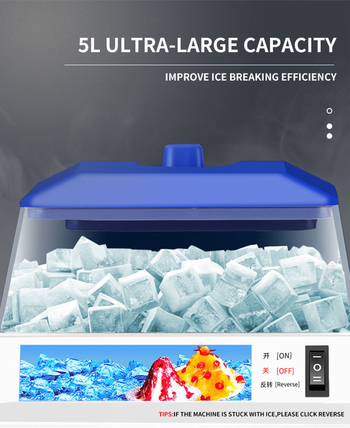 家およびコマーシャルのための調節可能な氷の質の電気アイス シェーバー 300W スノー コーン機械デスクトップ 6