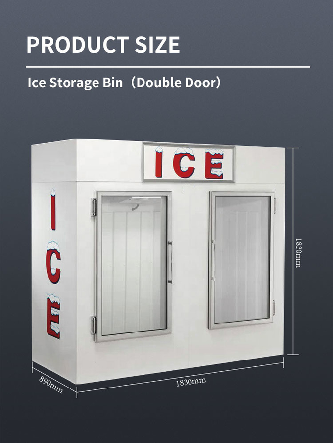 冷たい壁システム屋外の氷のマーチャンダイザーの氷の収納用の箱R404a 2