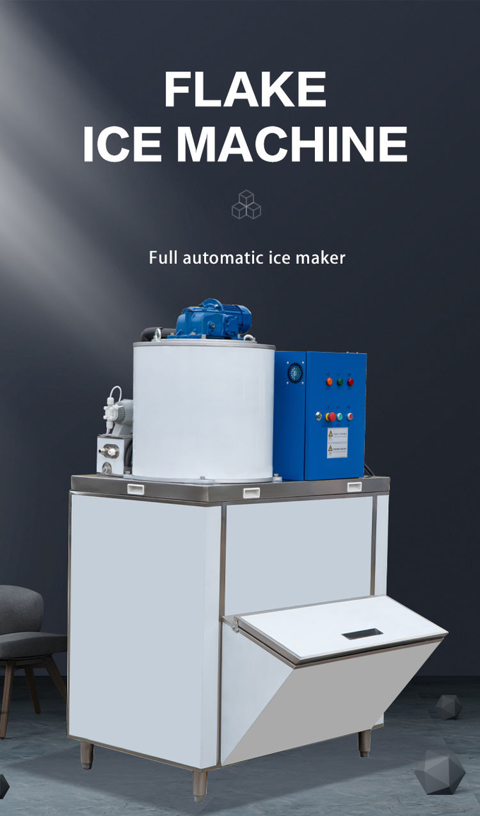 ステンレス鋼のGeneglaceの薄片の製氷機1トンの冷ややかなスノー コーン機械空冷 4