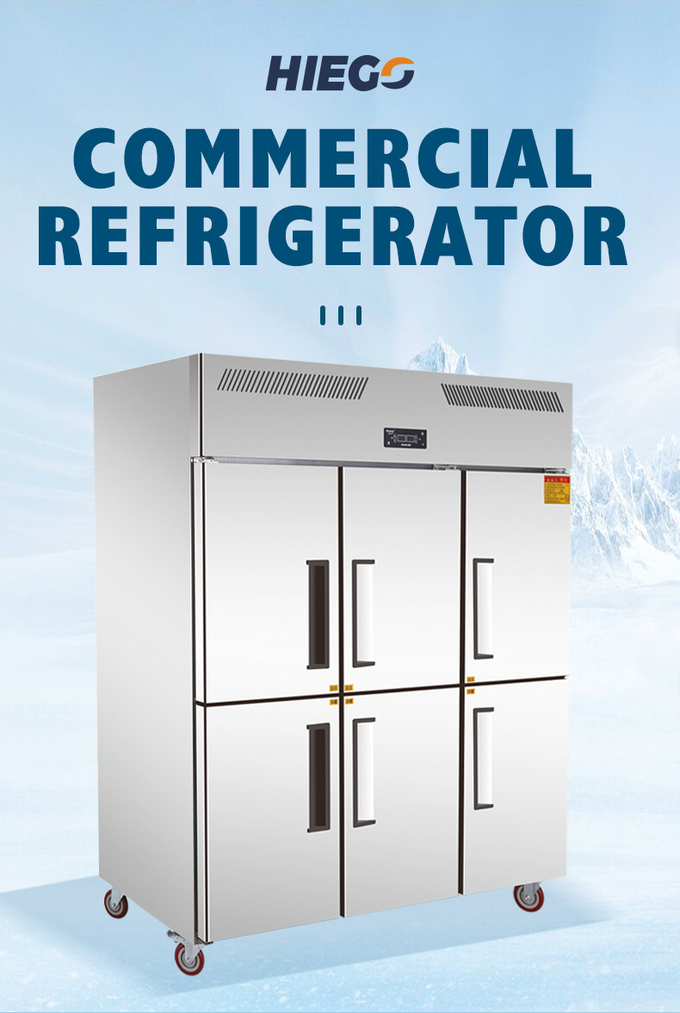 肉4ドアのための1000Lステンレス鋼のフリーザーは冷却の縦の台所冷却装置に送風する 1